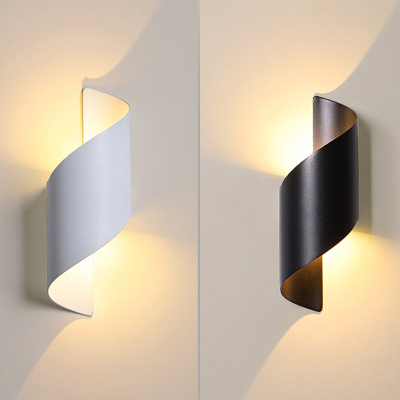White/Black Modern Wall Mounted Sconce 1 Light Metallic Wall Light