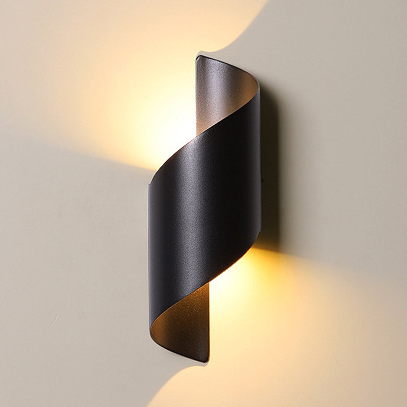 White/Black Modern Wall Mounted Sconce 1 Light Metallic Wall Light