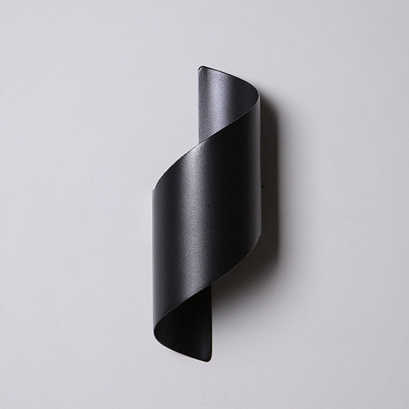 White/Black Modern Wall Mounted Sconce 1 Light Metallic Wall Light