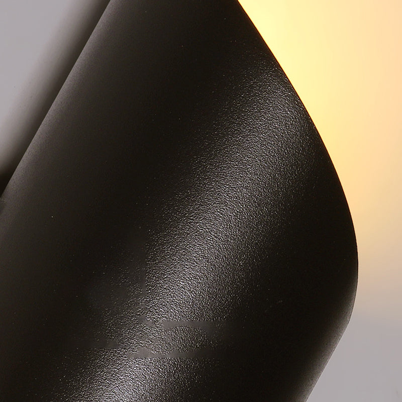 White/Black Modern Wall Mounted Sconce 1 Light Metallic Wall Light