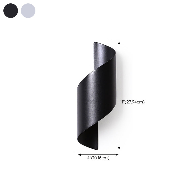 White/Black Modern Wall Mounted Sconce 1 Light Metallic Wall Light