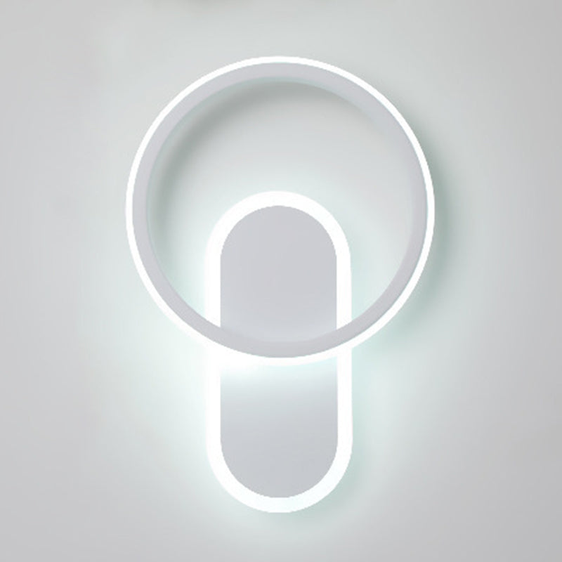 Single Modernism White Wall Mounted Sconce LED Statement Wall Light