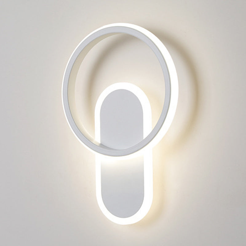 Single Modernism White Wall Mounted Sconce LED Statement Wall Light