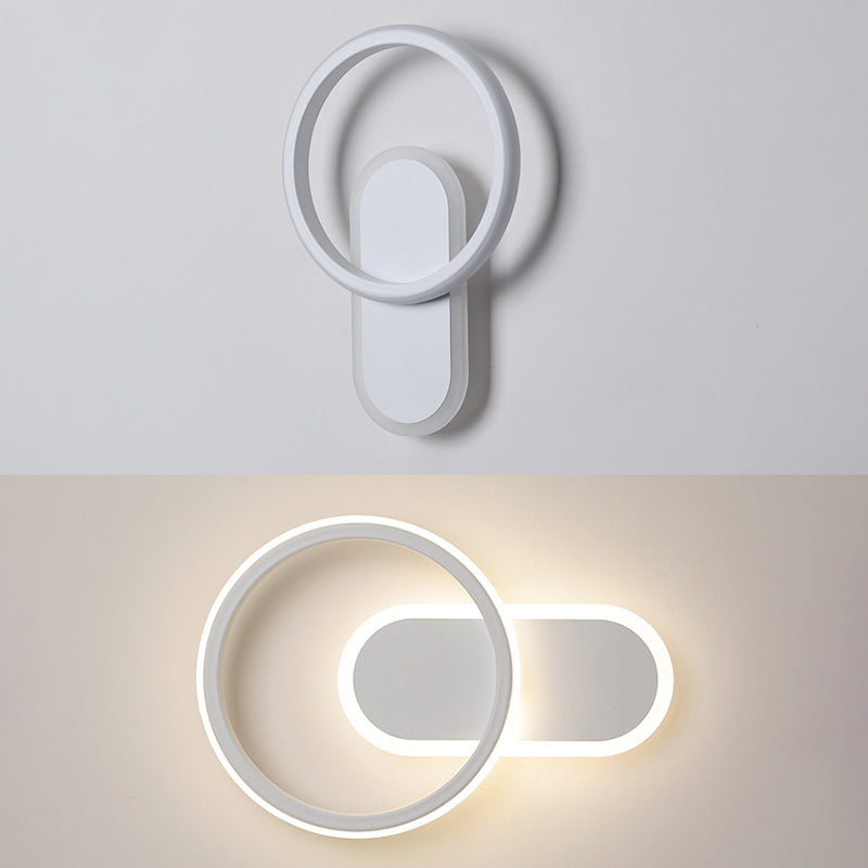Single Modernism White Wall Mounted Sconce LED Statement Wall Light