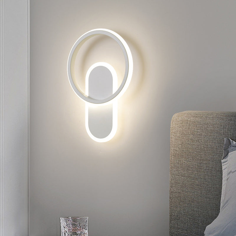 Single Modernism White Wall Mounted Sconce LED Statement Wall Light