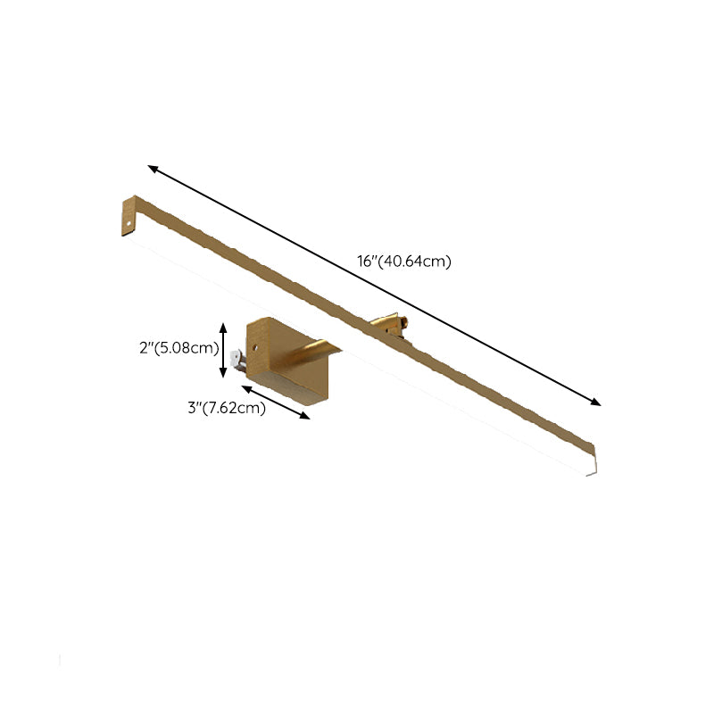 Modern Simple Mirror Front Light LED Vanity Light with Acrylic Shade for Bathroom