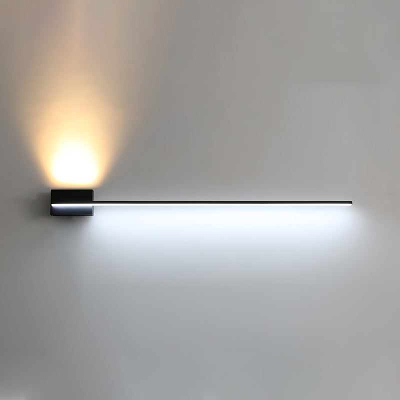 Linear Shape Metal Vanity Lamp Modern Style 2 Lights Vanity Light Fixture in Black