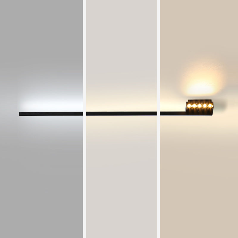 Linear Shape Metal Vanity Lamp Modern Style 2 Lights Vanity Light Fixture in Black