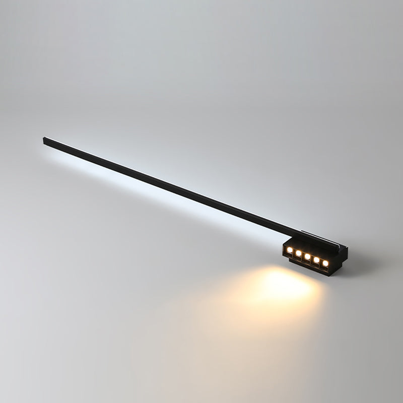 Linear Shape Metal Vanity Lamp Modern Style 2 Lights Vanity Light Fixture in Black