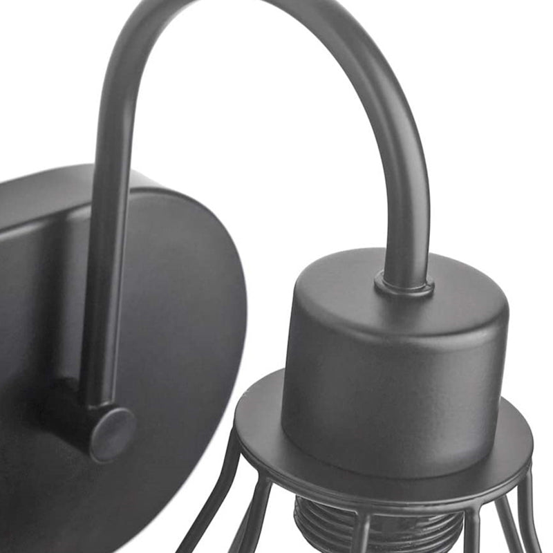 Industrial 3 - Light Bath Vanity Light Iron Bathroom Fixture in Dark Black