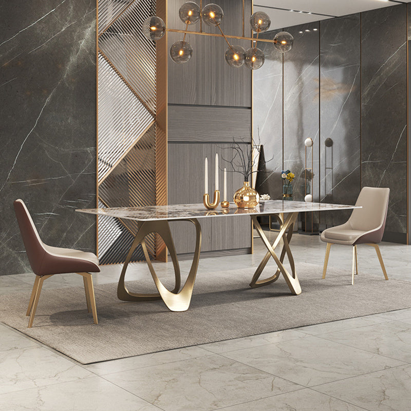 Nordic 1/3/4/5/8 Pieces Dining Set Rectangle Stone Dining Table for Dining Room