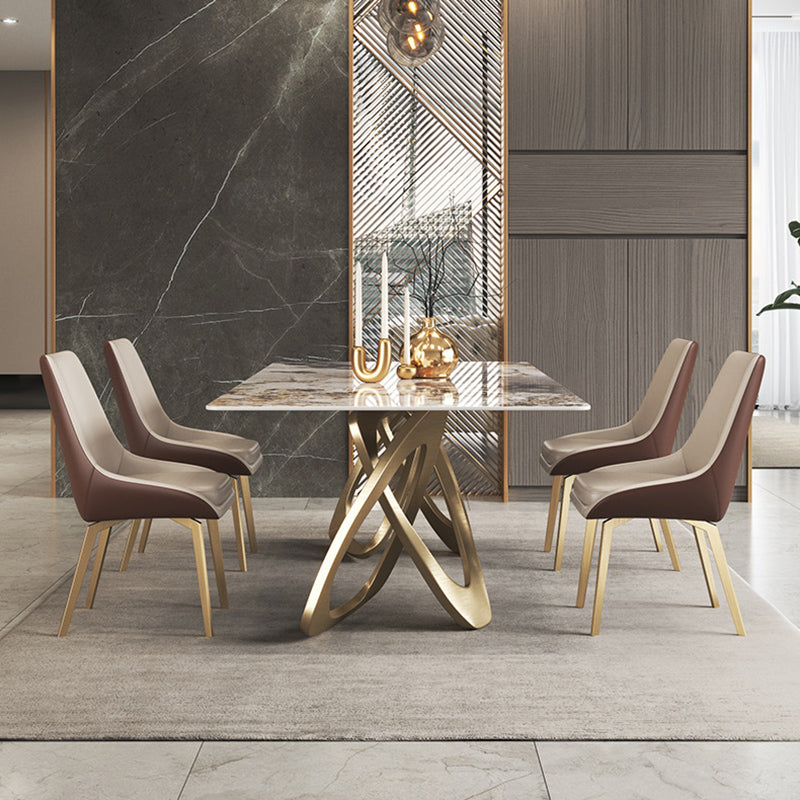 Nordic 1/3/4/5/8 Pieces Dining Set Rectangle Stone Dining Table for Dining Room