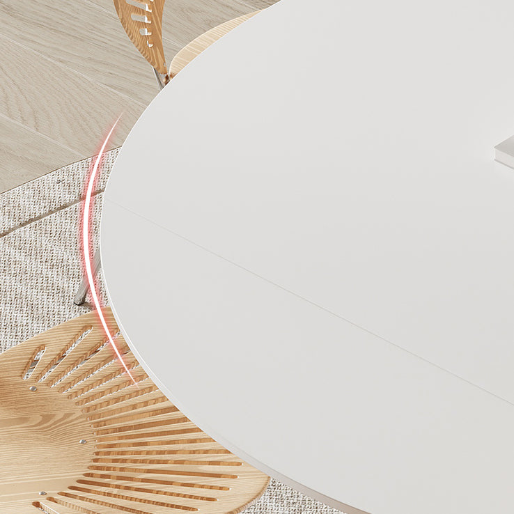 Modern Style 1/4/5/7 Pieces Dining Chairs Set Round Stone Furniture in White