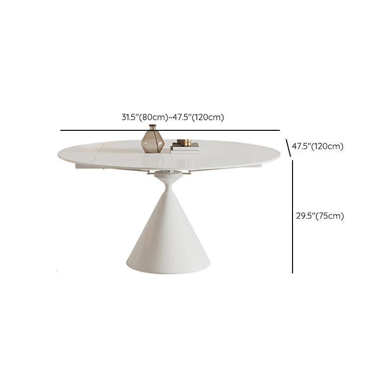 Contemporary 1/4/5/7 Pieces Furniture Round Stone Dining Set in White