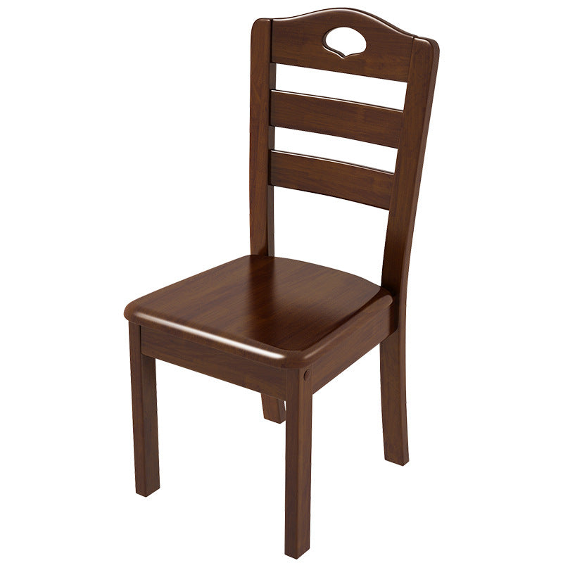 Solid Wood Dining Chair Industrial Style Ladder Back Armless Chair