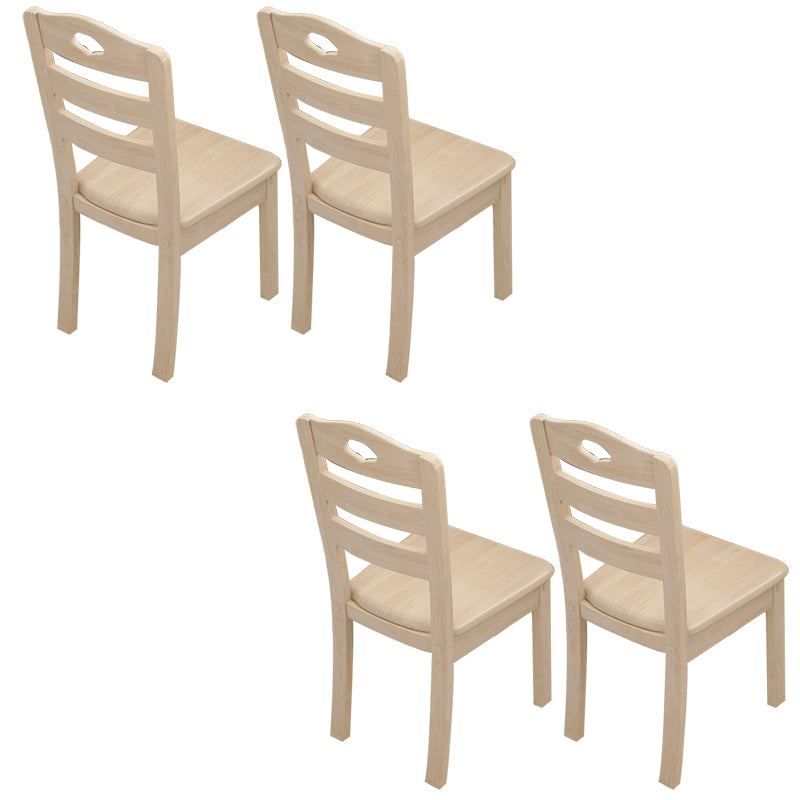 Solid Wood Dining Chair Industrial Style Ladder Back Armless Chair