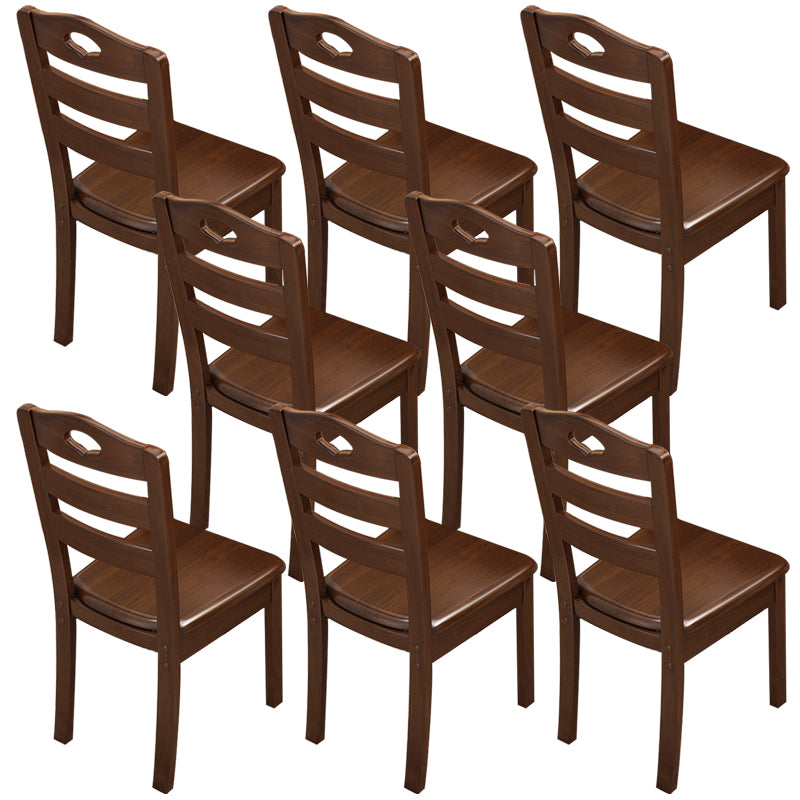 Solid Wood Dining Chair Industrial Style Ladder Back Armless Chair