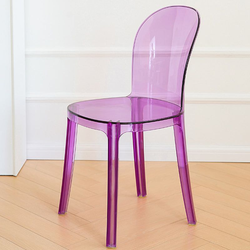 Modern Plastic Side Chair Modern Low Back Armless Chair for Dining Room