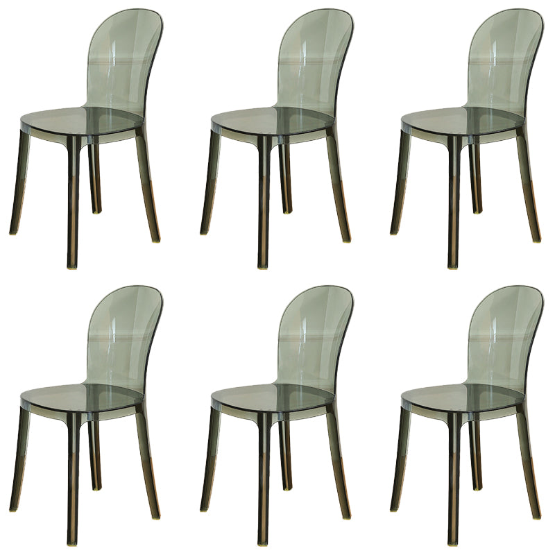 Modern Plastic Side Chair Modern Low Back Armless Chair for Dining Room