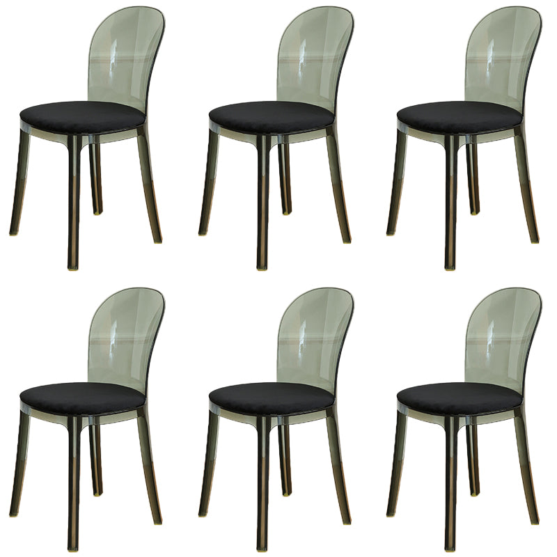 Modern Plastic Side Chair Modern Low Back Armless Chair for Dining Room