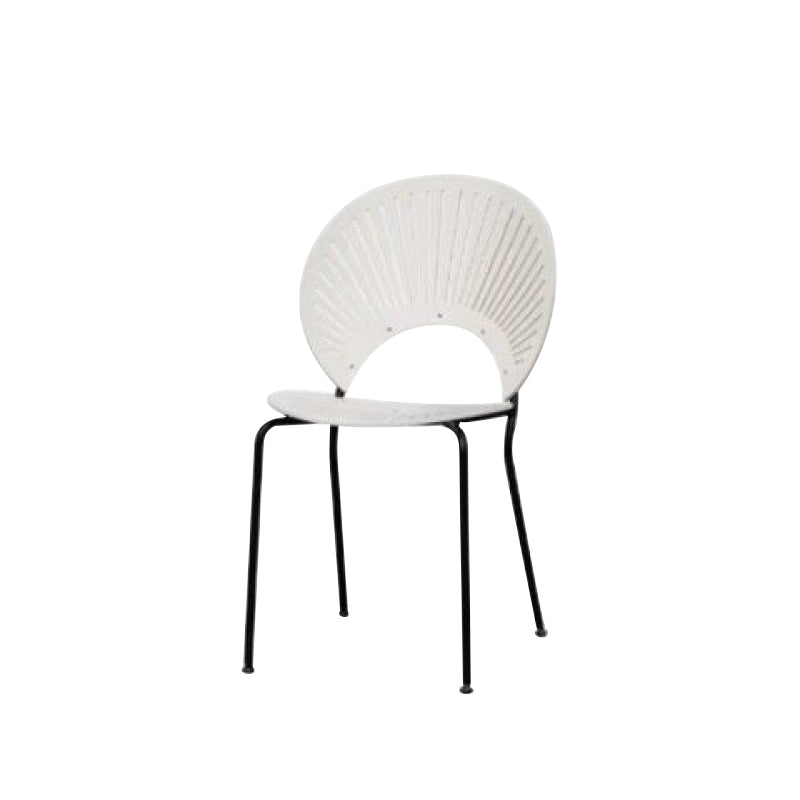 Metal Base Dining Chairs Industrial Style Open Back Armless Chair