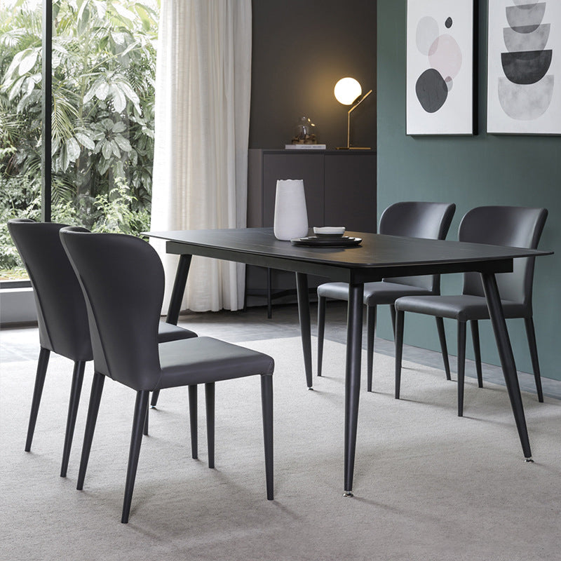 Faux Leather Kitchen Dining Chairs Wingback Parsons Dining Chairs