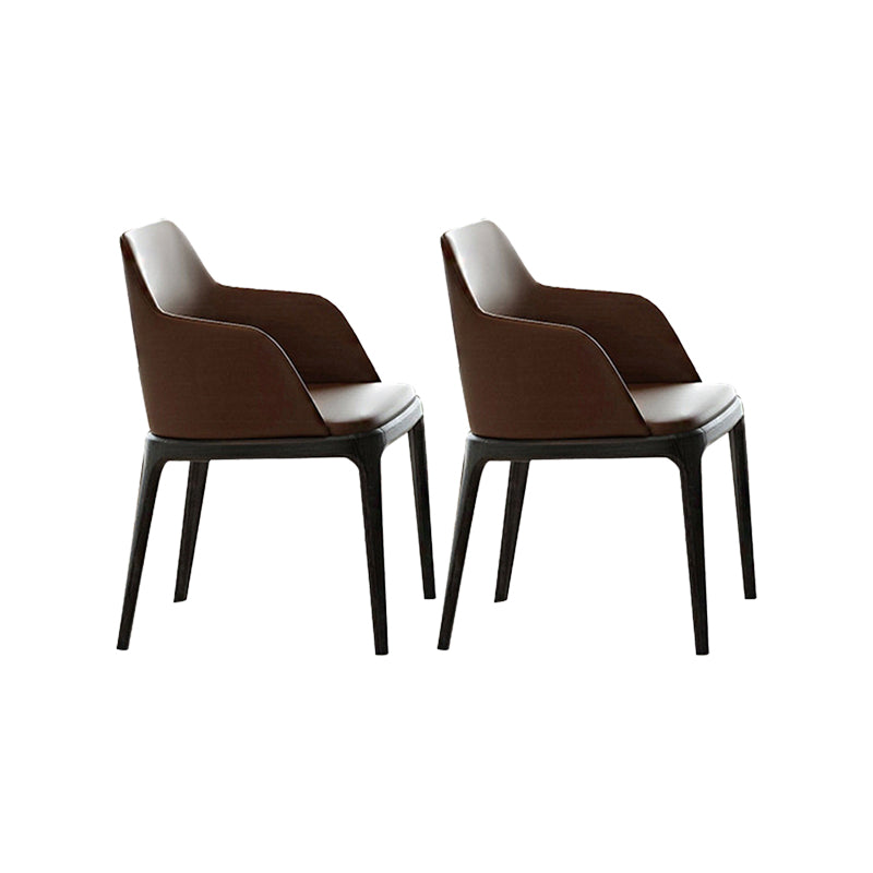 Contemporary Kitchen Dining Chairs Upholstered Chairs with Solid Wood Base