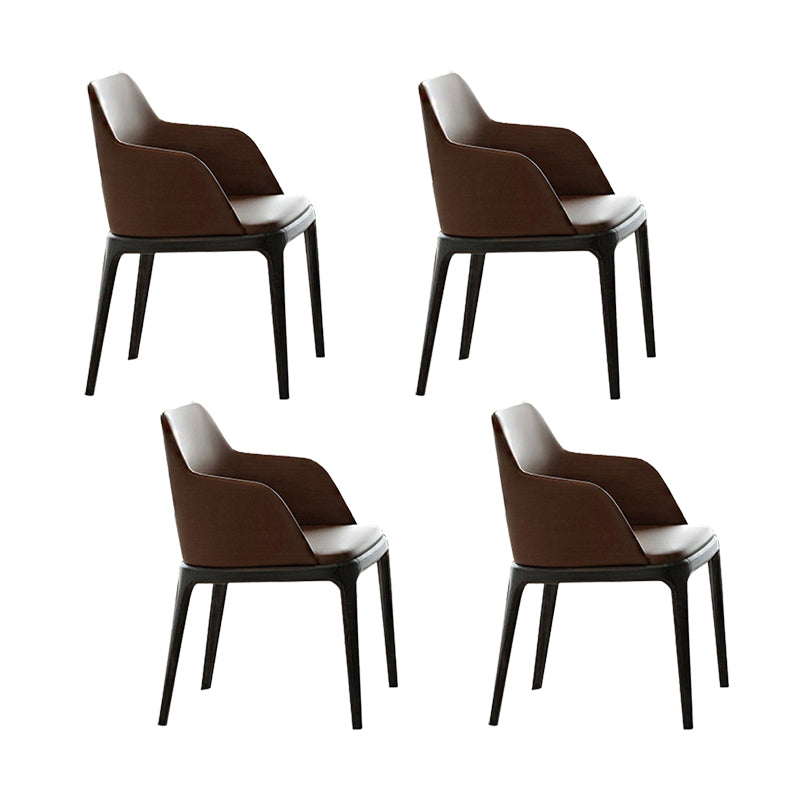 Contemporary Kitchen Dining Chairs Upholstered Chairs with Solid Wood Base
