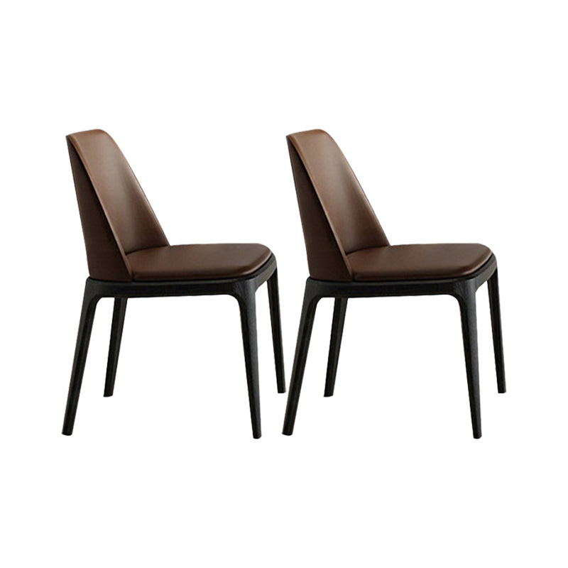 Contemporary Kitchen Dining Chairs Upholstered Chairs with Solid Wood Base
