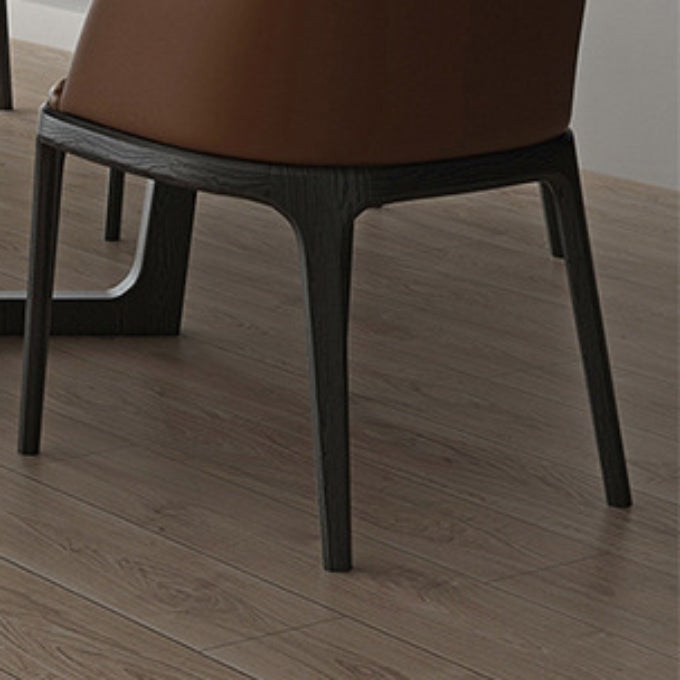 Contemporary Kitchen Dining Chairs Upholstered Chairs with Solid Wood Base
