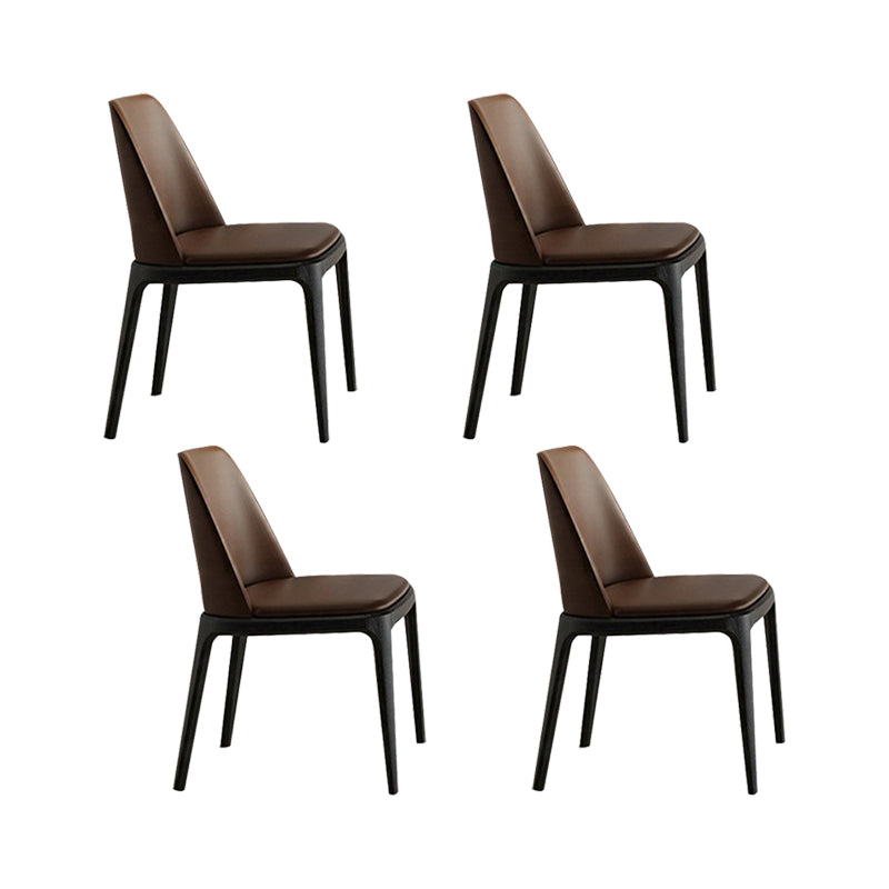 Contemporary Kitchen Dining Chairs Upholstered Chairs with Solid Wood Base