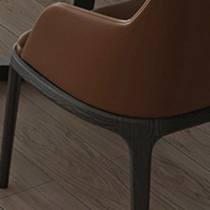 Contemporary Kitchen Dining Chairs Upholstered Chairs with Solid Wood Base