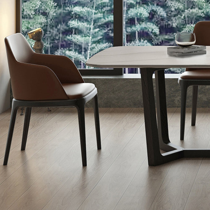 Contemporary Kitchen Dining Chairs Upholstered Chairs with Solid Wood Base