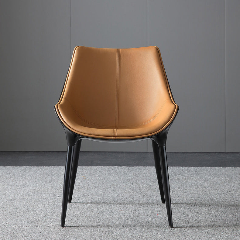 Faux Leather Dining Chairs Contemporary Chairs with Metal Legs