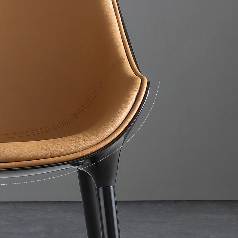 Faux Leather Dining Chairs Contemporary Chairs with Metal Legs