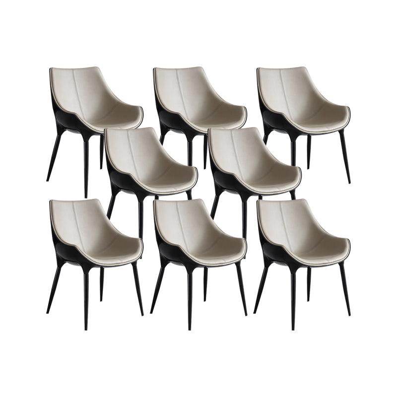 Faux Leather Dining Chairs Contemporary Chairs with Metal Legs