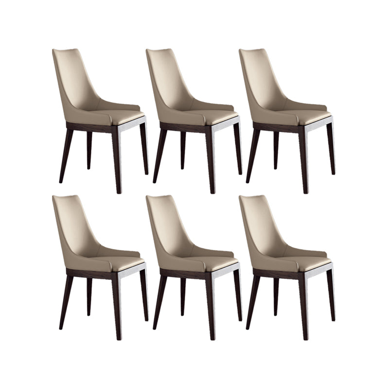 Contemporary Dining Chairs Upholstered Chairs with Solid Wood Base