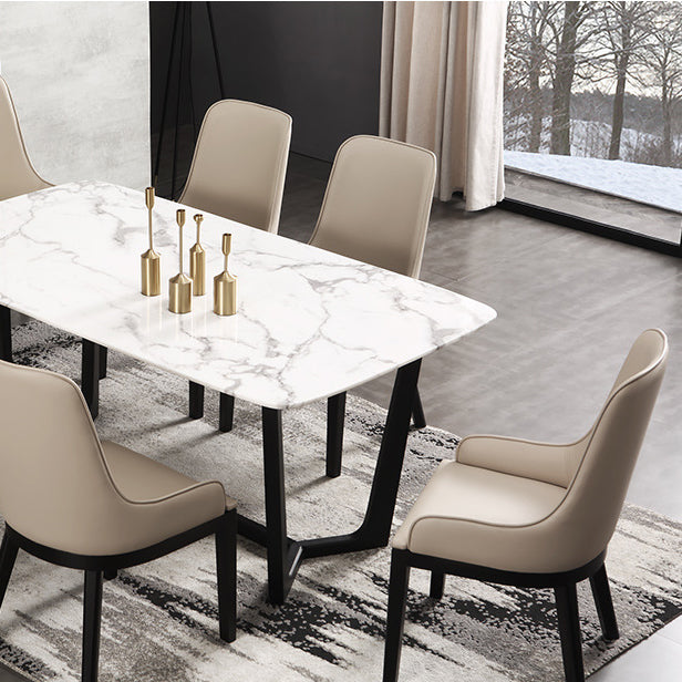 Contemporary Dining Chairs Upholstered Chairs with Solid Wood Base