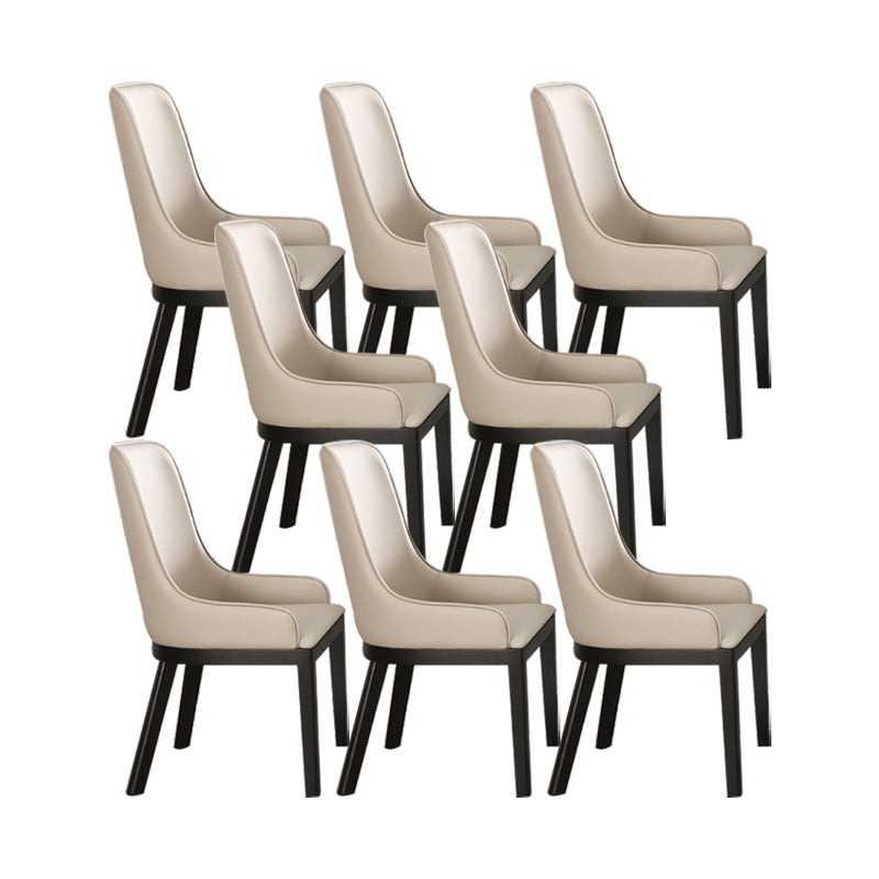 Contemporary Dining Chairs Upholstered Chairs with Solid Wood Base