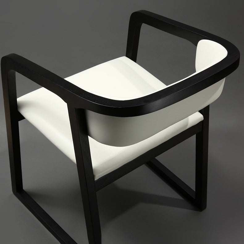 Open Back Kitchen Dining Chairs Upholstered Chairs with Solid Wood Base