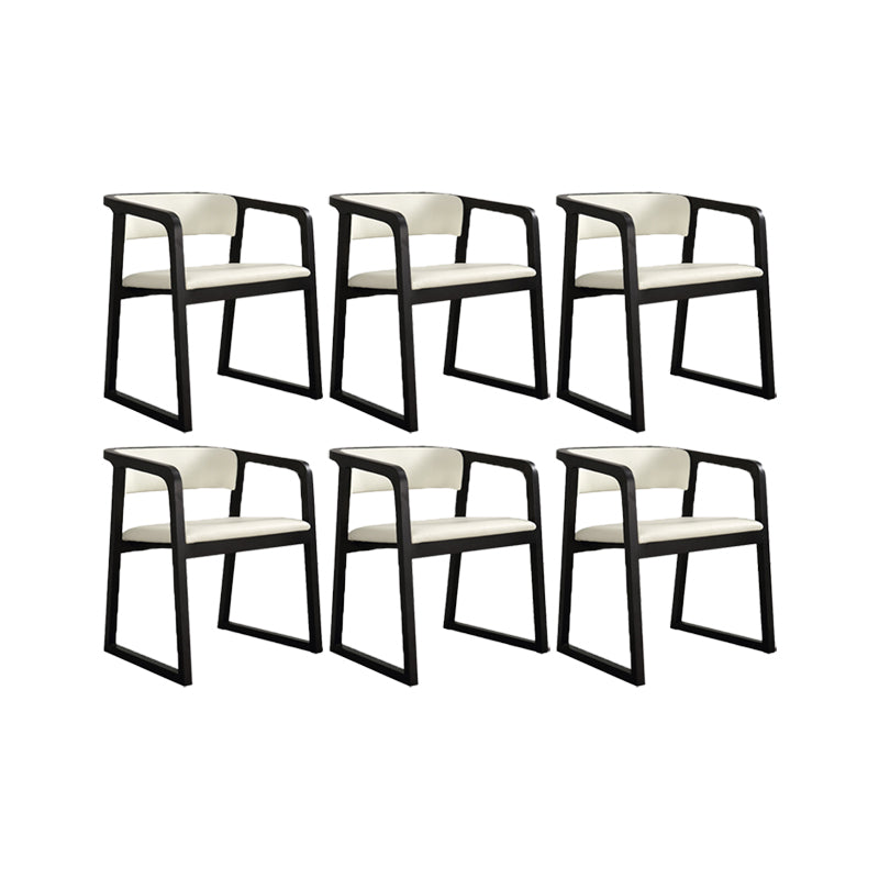 Open Back Kitchen Dining Chairs Upholstered Chairs with Solid Wood Base