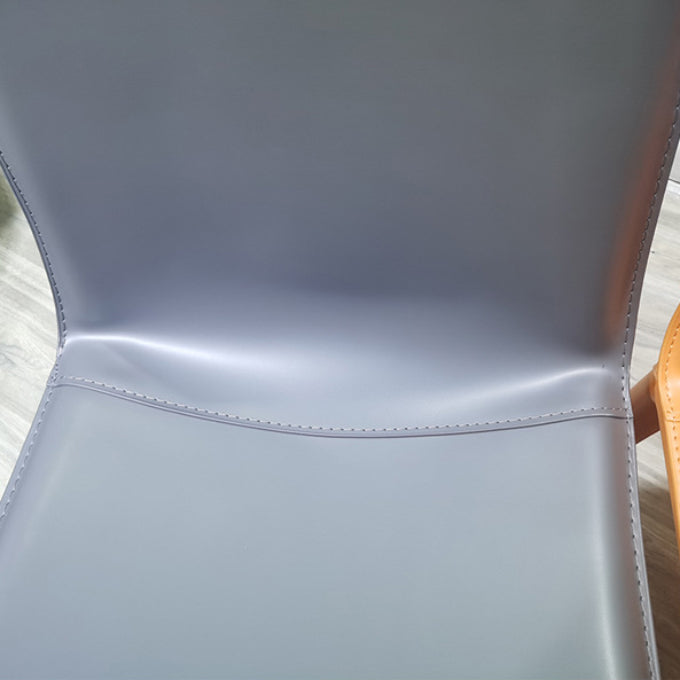 Faux Leather Dining Chairs Contemporary Side Chairs with Metal Base