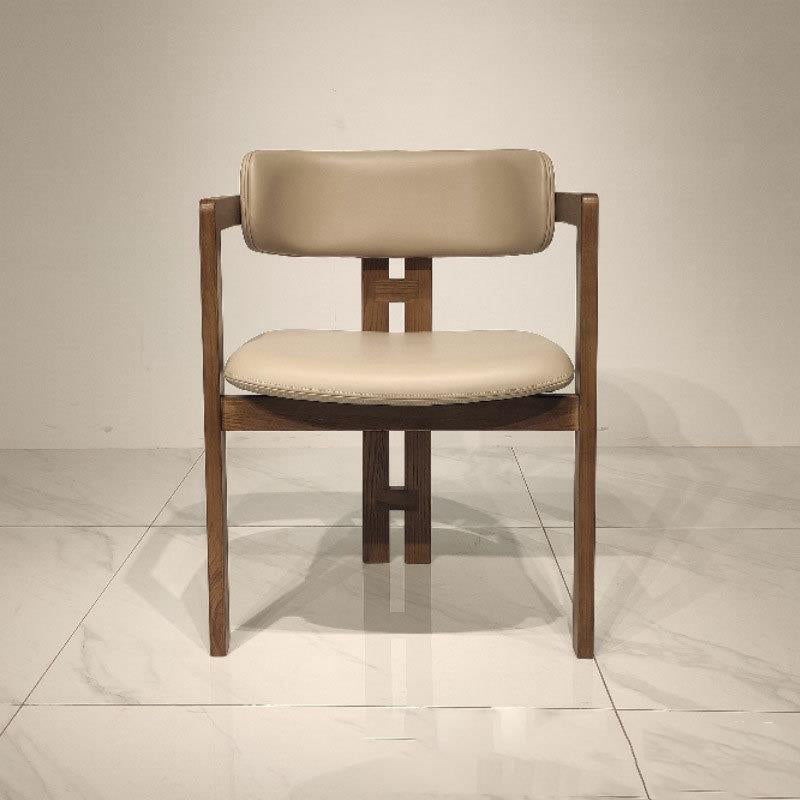 Upholstered Dining Chairs Contemporary Arm Chairs with Wood Base