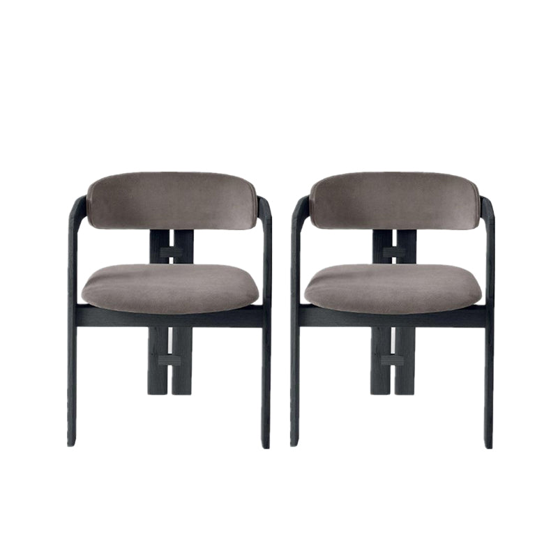 Upholstered Dining Chairs Contemporary Arm Chairs with Wood Base
