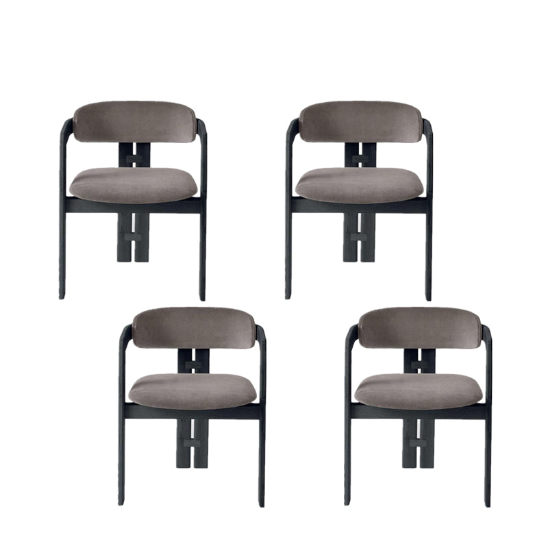 Upholstered Dining Chairs Contemporary Arm Chairs with Wood Base