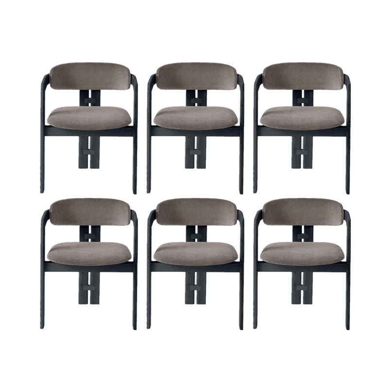 Upholstered Dining Chairs Contemporary Arm Chairs with Wood Base