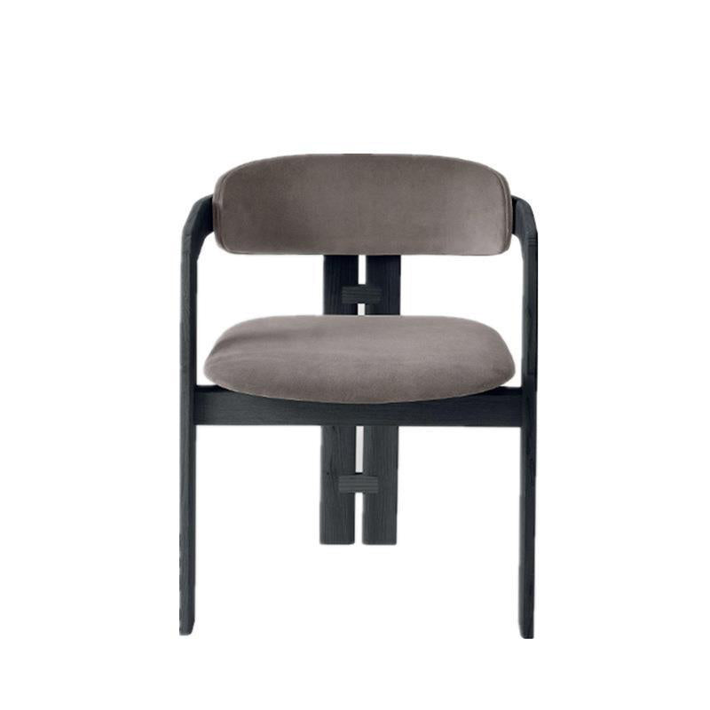 Upholstered Dining Chairs Contemporary Arm Chairs with Wood Base