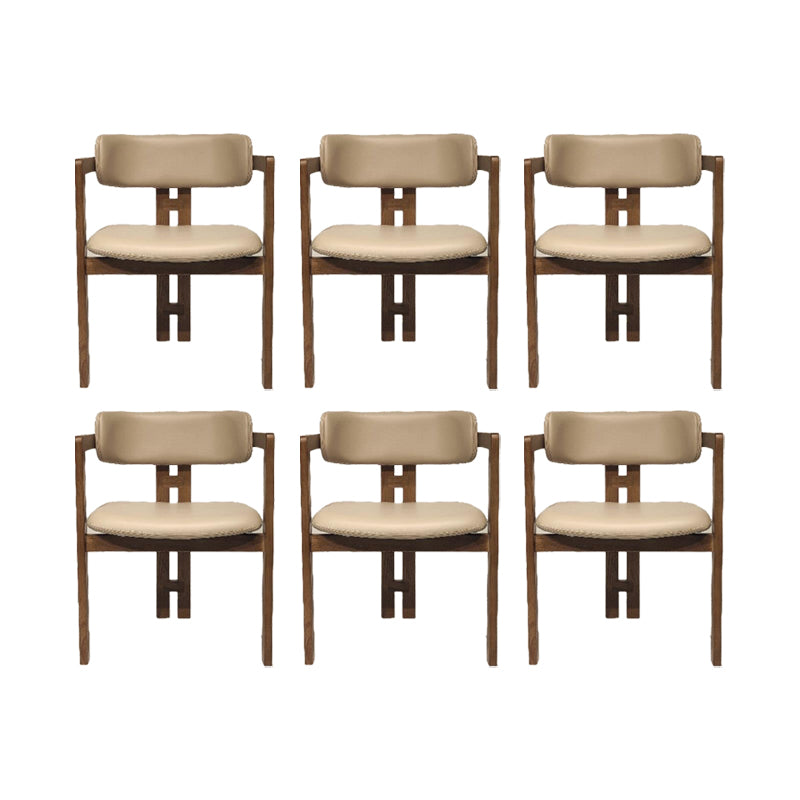 Upholstered Dining Chairs Contemporary Arm Chairs with Wood Base