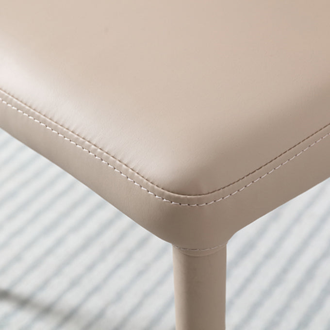 Faux Leather Dining Chairs Wingback Side Chairs with Metal Base