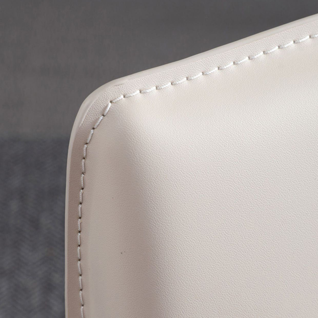 Contemporary Faux Leather Dining Chairs Armless Chairs with Metal Base